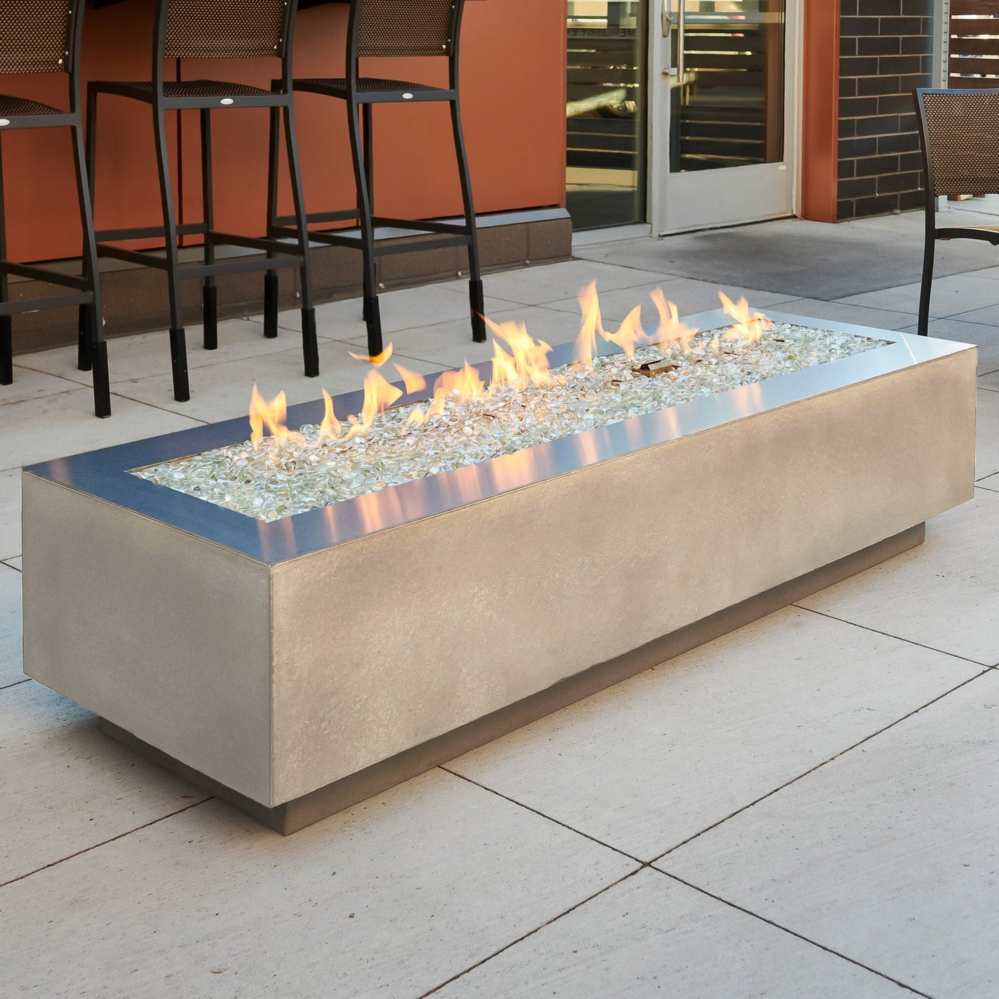 The Outdoor GreatRoom Company Cove 72" Natural Gray Linear Gas Fire Table