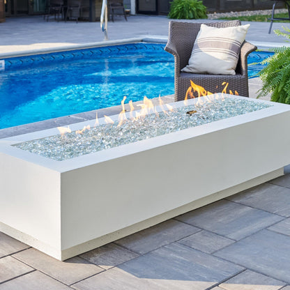 The Outdoor GreatRoom Company Cove 72" White Linear Gas Fire Table