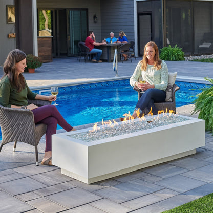 The Outdoor GreatRoom Company Cove 72" White Linear Gas Fire Table
