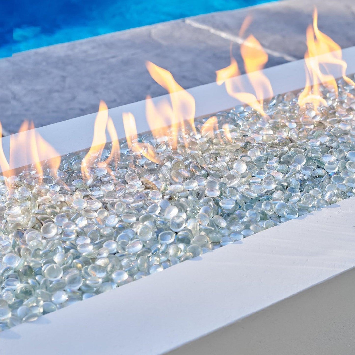 The Outdoor GreatRoom Company Cove 72" White Linear Gas Fire Table