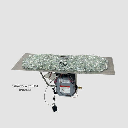 The Outdoor GreatRoom Company Crystal Fire Plus 13.5" x 120" Linear Direct Spark Natural Gas Burner Insert and Plate Kit