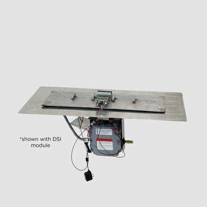The Outdoor GreatRoom Company Crystal Fire Plus 13.5" x 120" Linear Direct Spark Natural Gas Burner Insert and Plate Kit