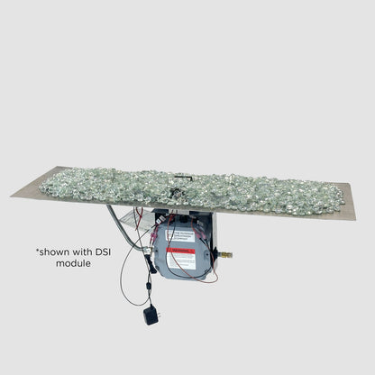 The Outdoor GreatRoom Company Crystal Fire Plus 13.5" x 120" Linear Direct Spark Natural Gas Burner Insert and Plate Kit