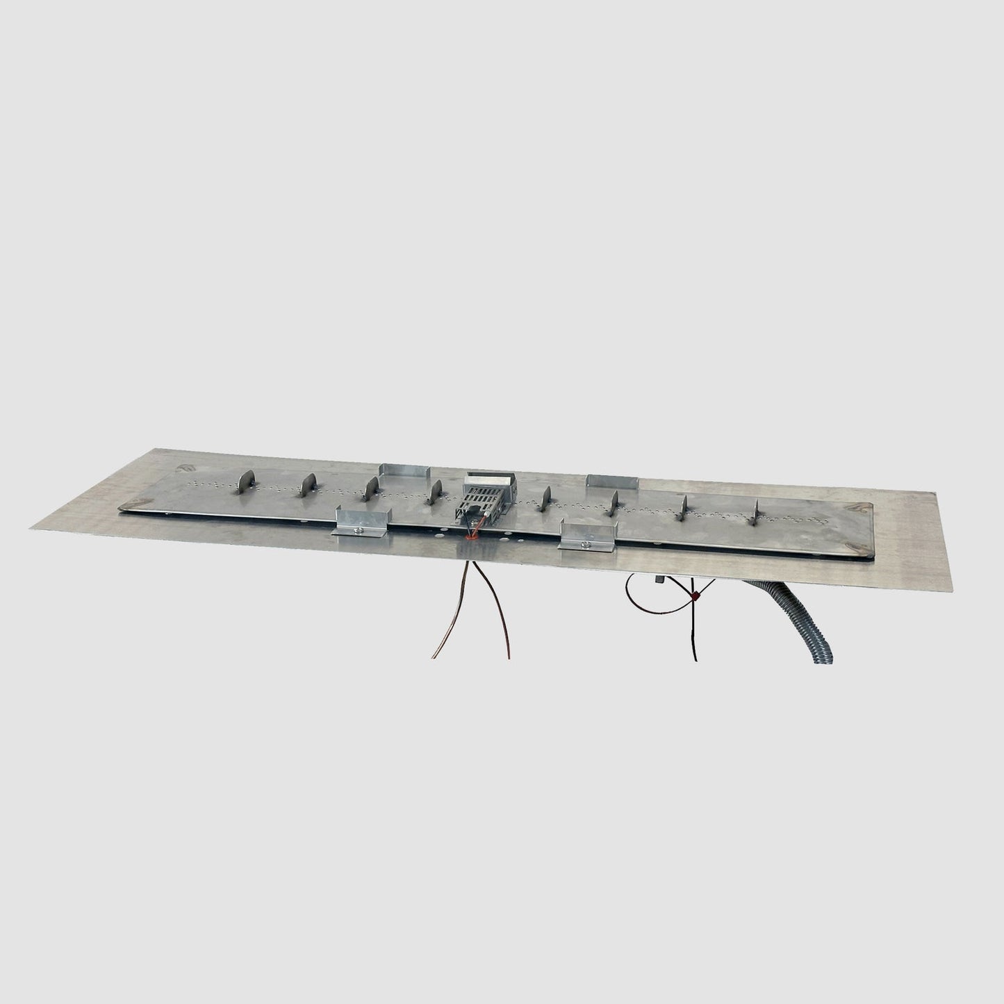 The Outdoor GreatRoom Company Crystal Fire Plus 13.5" x 120" Linear Direct Spark Natural Gas Burner Insert and Plate Kit