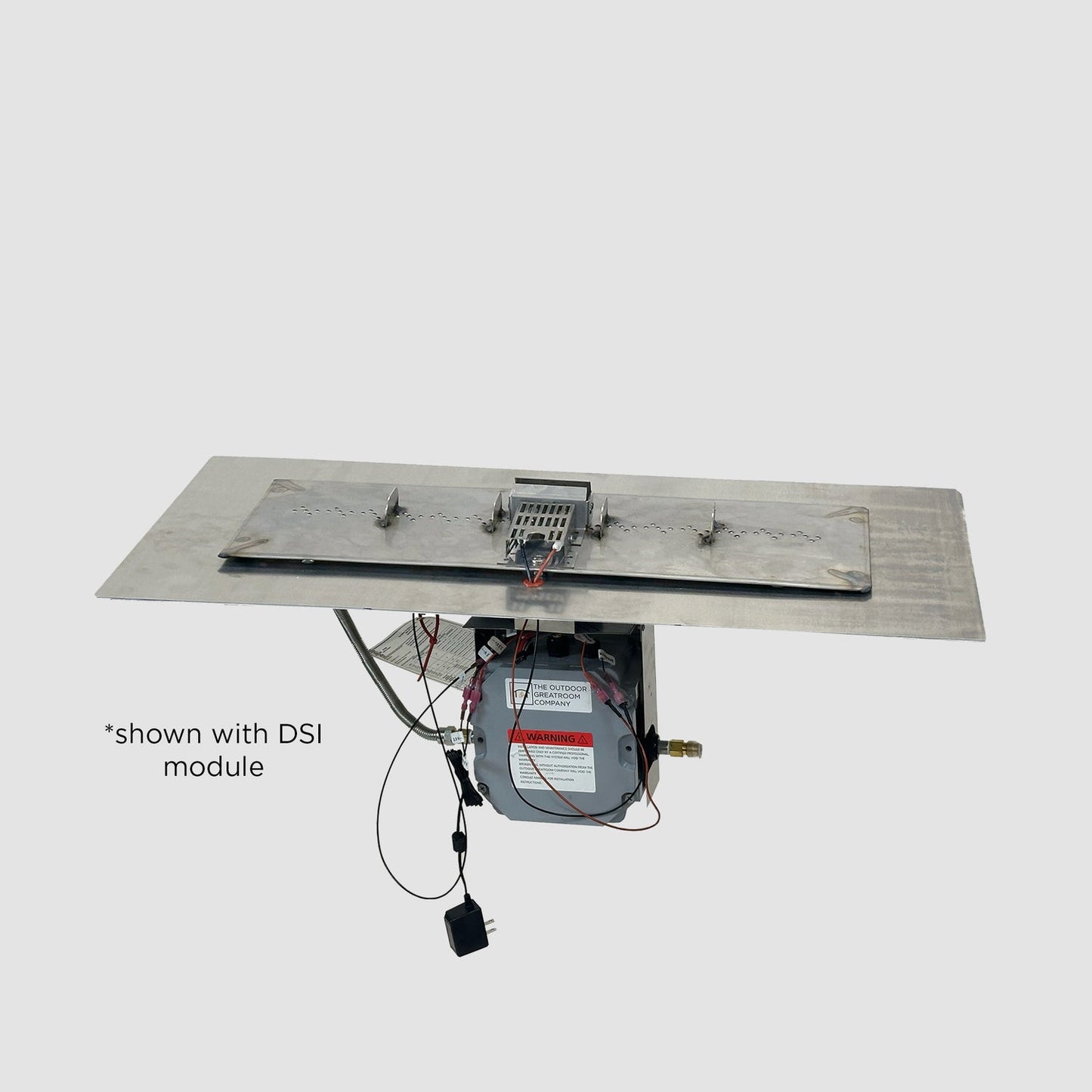 The Outdoor GreatRoom Company Crystal Fire Plus 13.5" x 24" Linear Direct Ignition LPG Gas Burner Plate