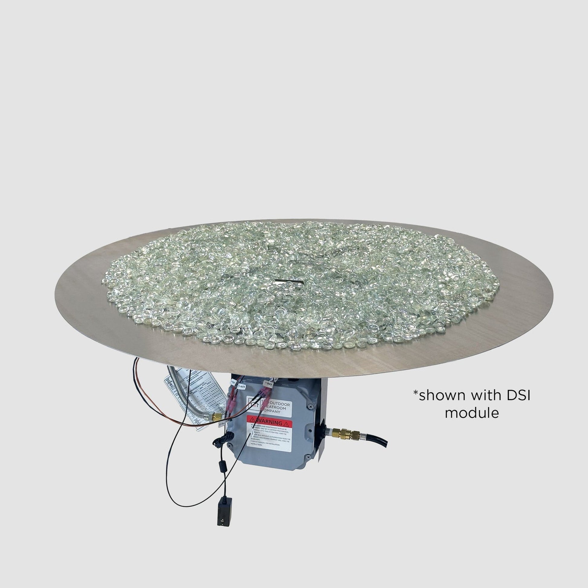 The Outdoor GreatRoom Company Crystal Fire Plus 20" Round Direct Spark LPG Gas Burner Insert and Plate Kit