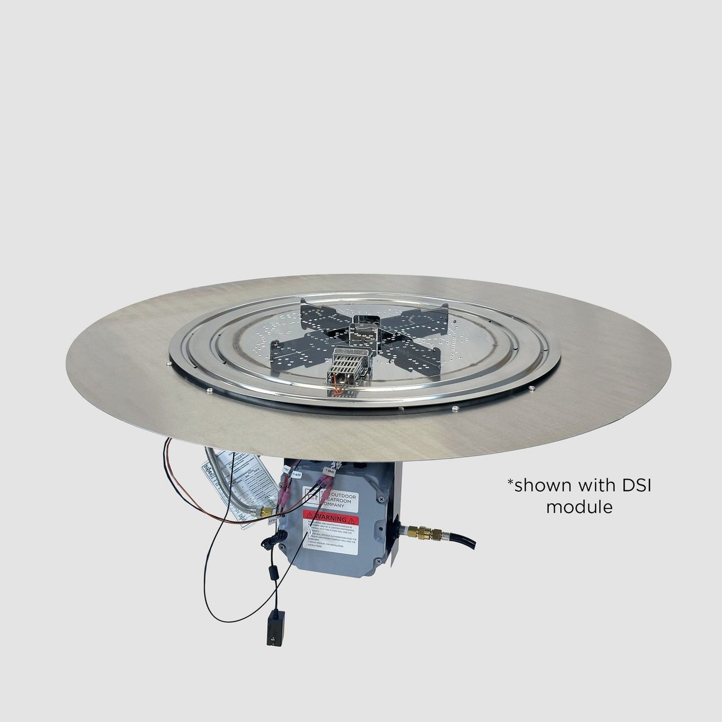 The Outdoor GreatRoom Company Crystal Fire Plus 20" Round Direct Spark LPG Gas Burner Insert and Plate Kit