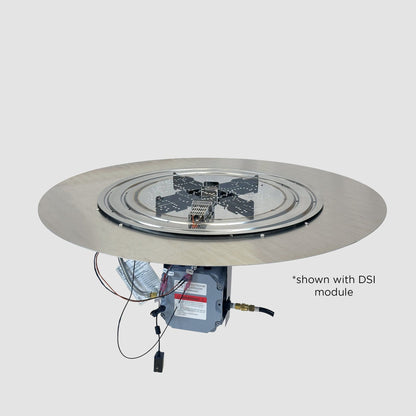 The Outdoor GreatRoom Company Crystal Fire Plus 20" Round Direct Spark LPG Gas Burner Insert and Plate Kit