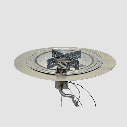 The Outdoor GreatRoom Company Crystal Fire Plus 20" Round Direct Spark LPG Gas Burner Insert and Plate Kit