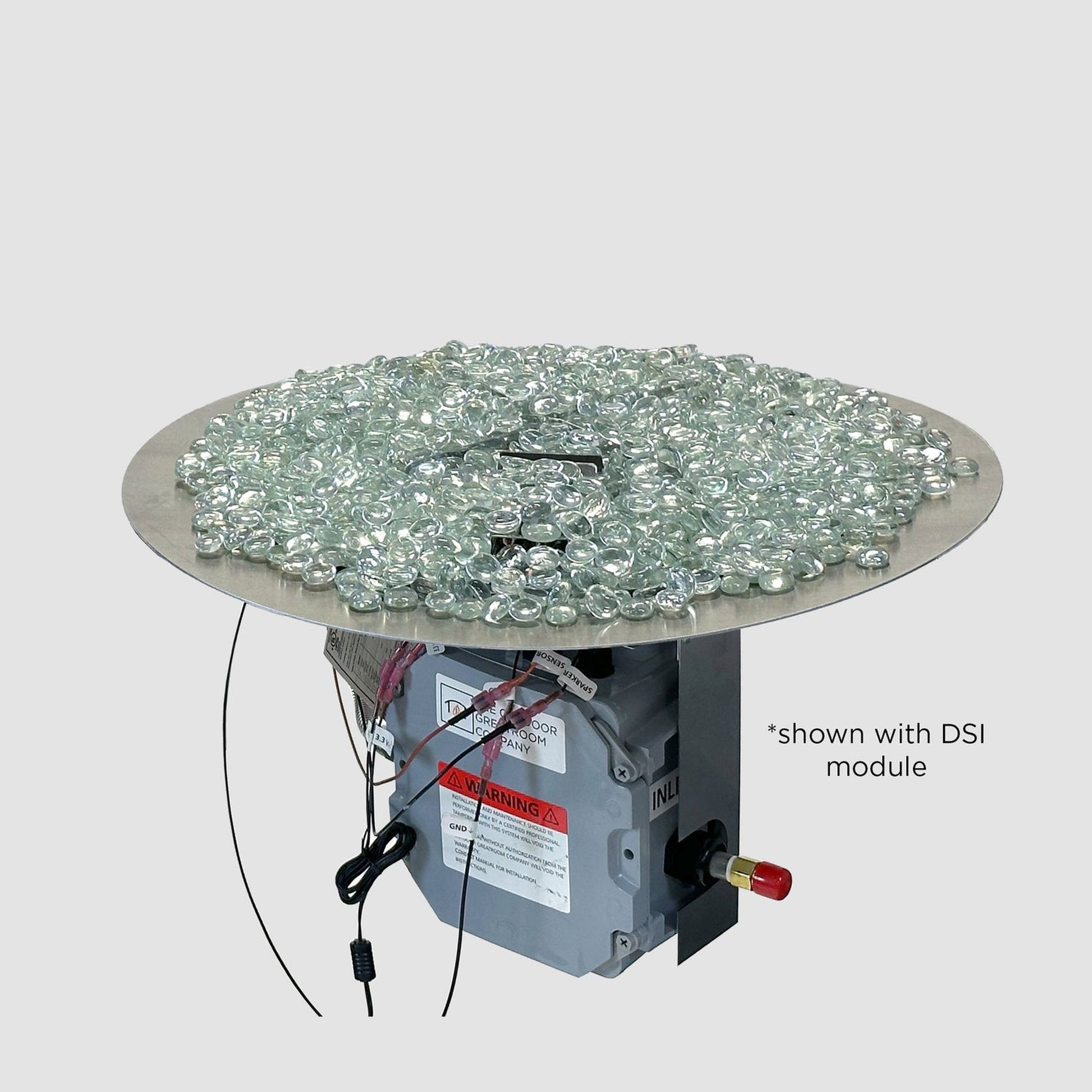 The Outdoor GreatRoom Company Crystal Fire Plus 20" Round Direct Spark LPG Gas Burner Insert and Plate Kit