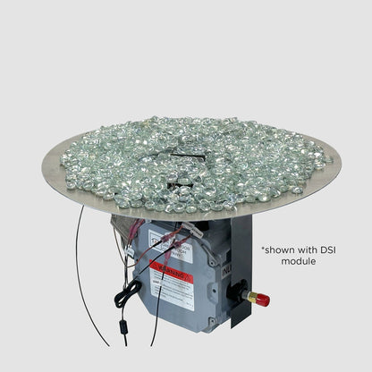 The Outdoor GreatRoom Company Crystal Fire Plus 20" Round Direct Spark LPG Gas Burner Insert and Plate Kit