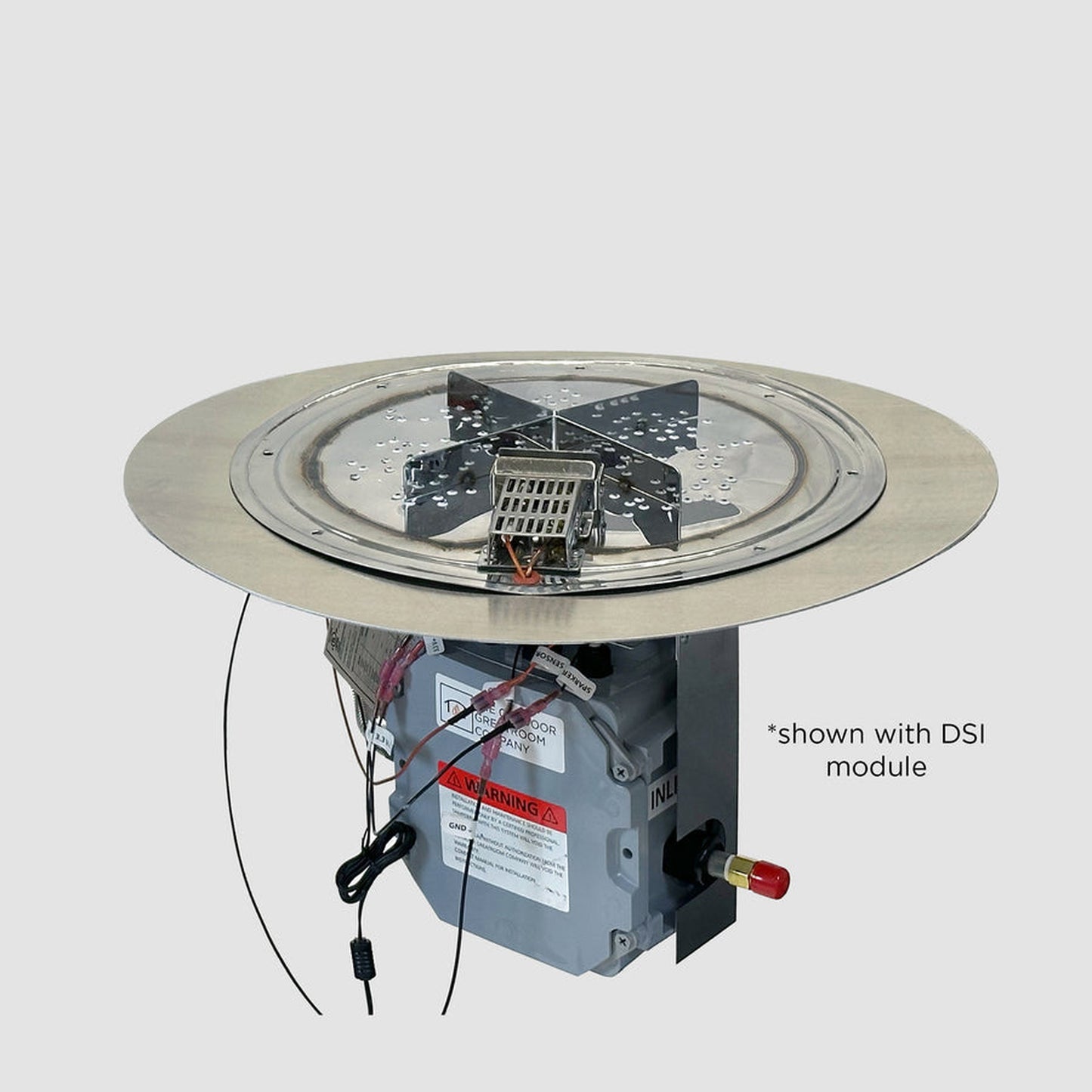 The Outdoor GreatRoom Company Crystal Fire Plus 20" Round Direct Spark LPG Gas Burner Insert and Plate Kit