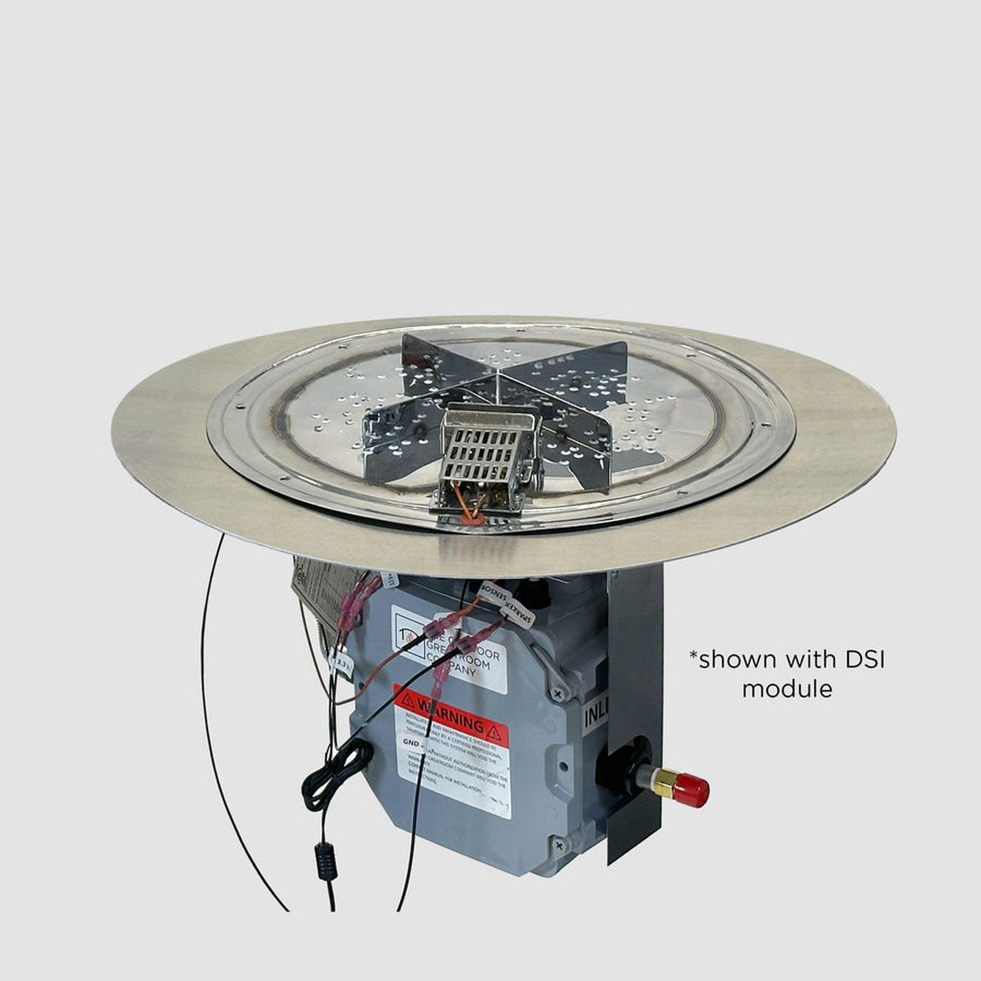 The Outdoor GreatRoom Company Crystal Fire Plus 20" Round Direct Spark LPG Gas Burner Insert and Plate Kit