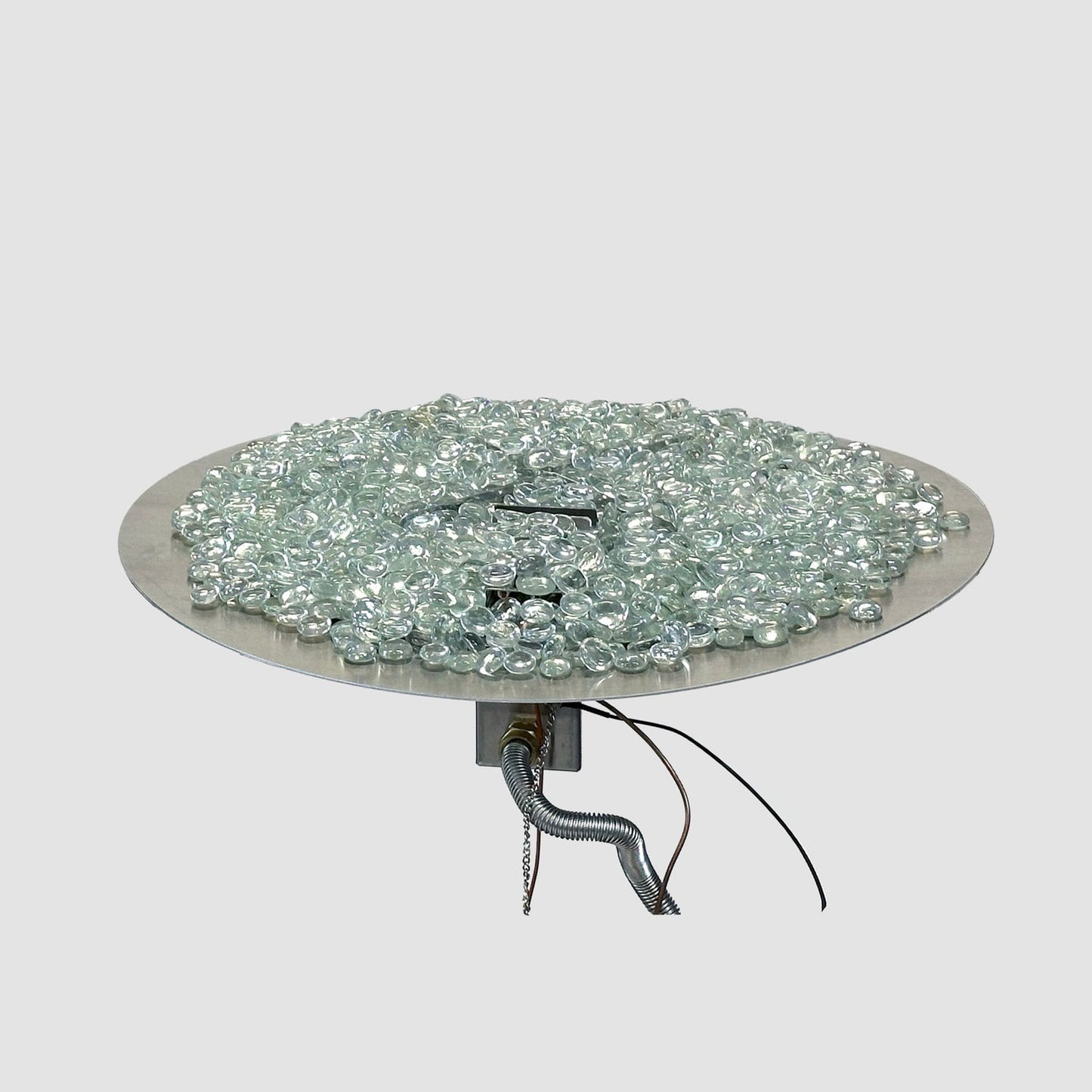 The Outdoor GreatRoom Company Crystal Fire Plus 20" Round Direct Spark LPG Gas Burner Insert and Plate Kit