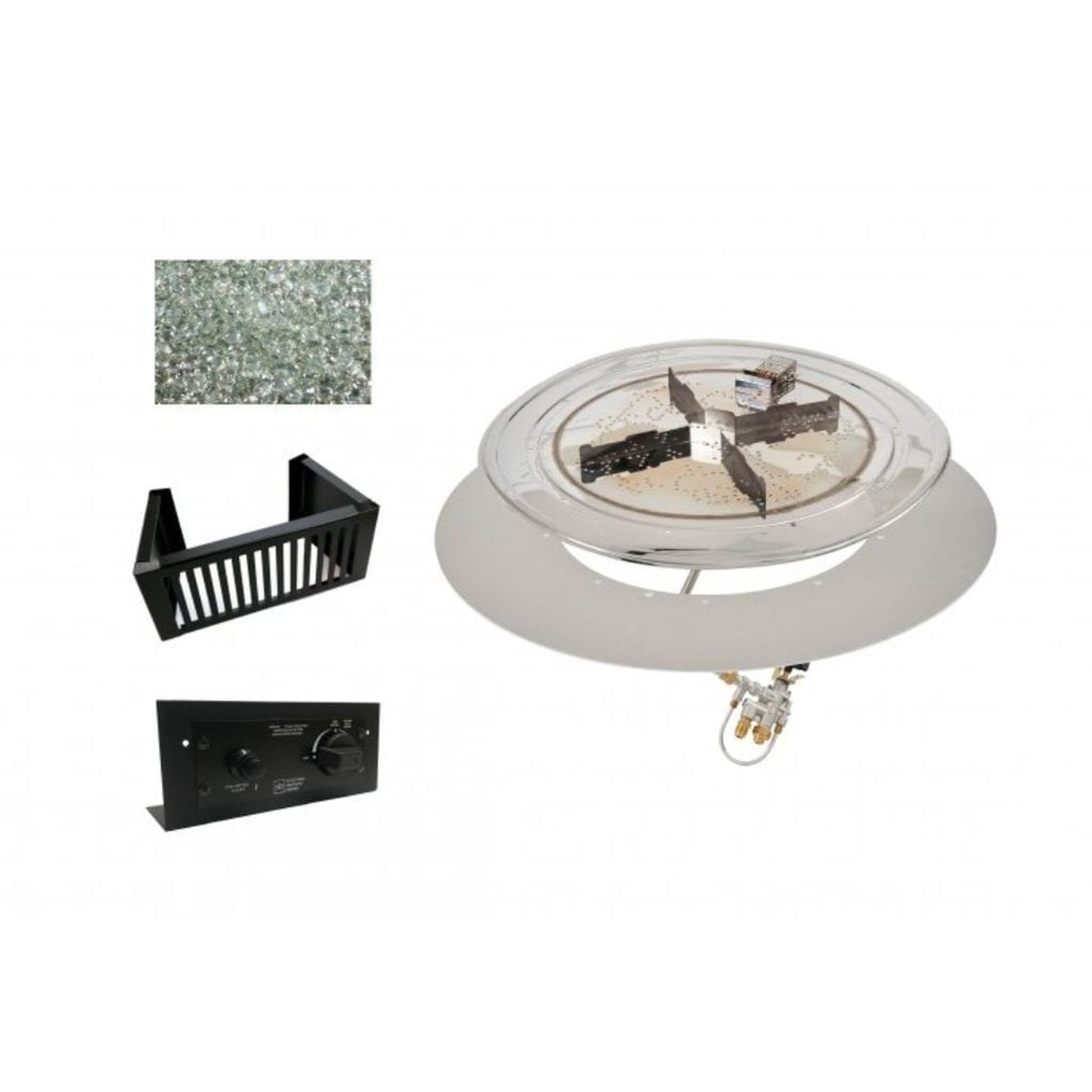 The Outdoor GreatRoom Company Crystal Fire Plus 24" Do-It-Yourself Round Gas Burner Kit - Block/Paver Application