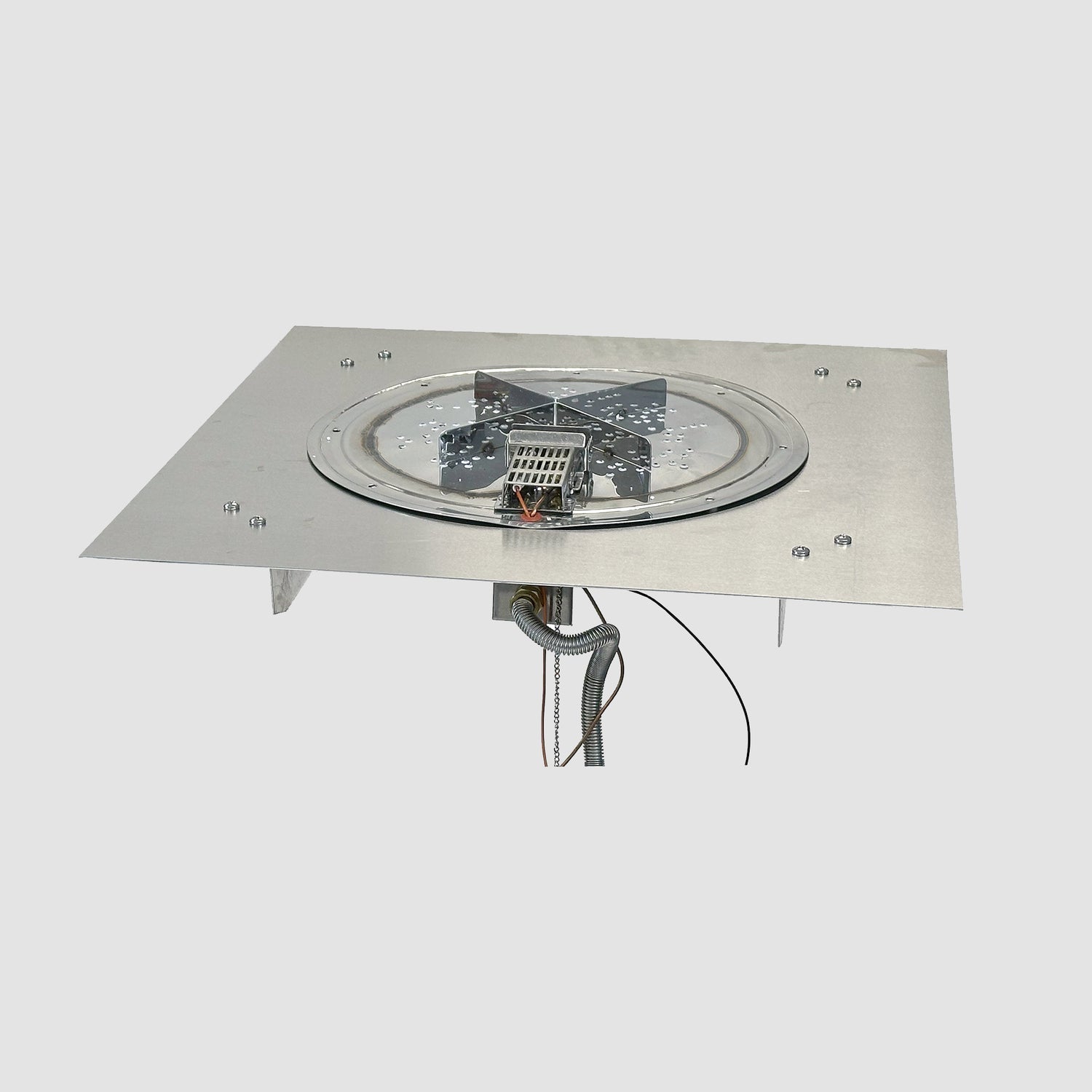 The Outdoor GreatRoom Company Crystal Fire Plus 24" x 24" Square Direct Spark LPG Gas Burner Insert and Plate Kit