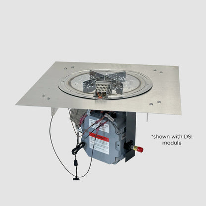 The Outdoor GreatRoom Company Crystal Fire Plus 24" x 24" Square Direct Spark LPG Gas Burner Insert and Plate Kit