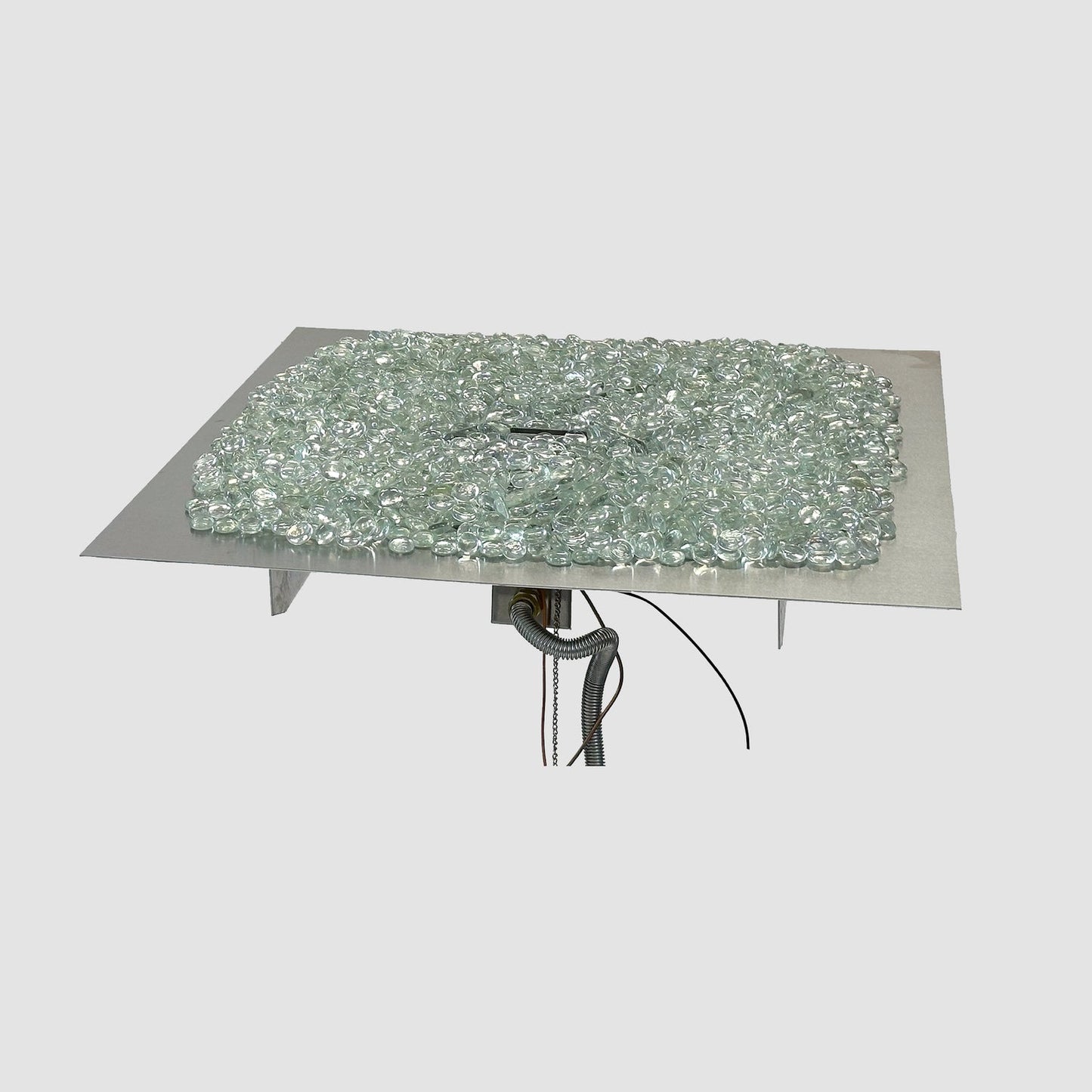 The Outdoor GreatRoom Company Crystal Fire Plus 24" x 24" Square Direct Spark LPG Gas Burner Insert and Plate Kit