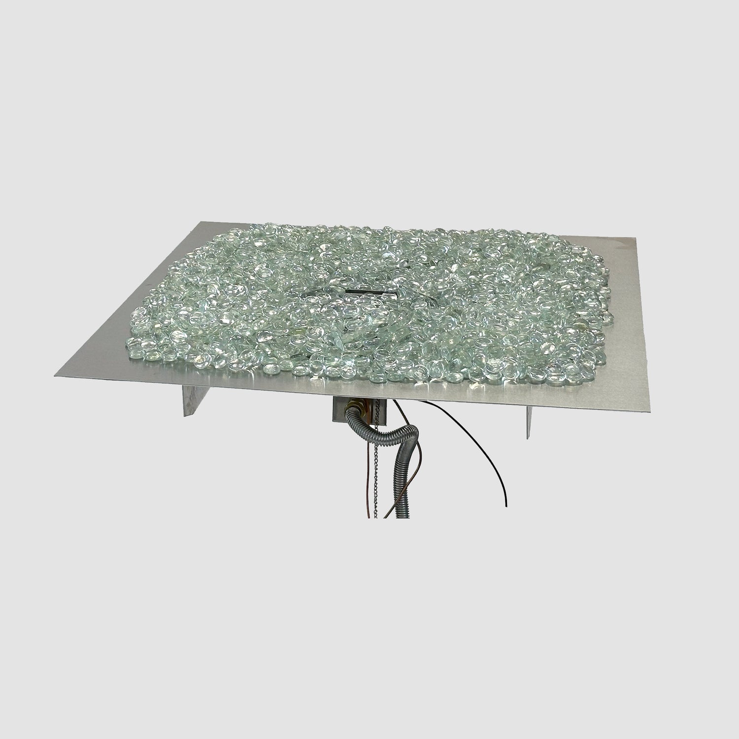 The Outdoor GreatRoom Company Crystal Fire Plus 24" x 24" Square Direct Spark LPG Gas Burner Insert and Plate Kit