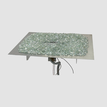 The Outdoor GreatRoom Company Crystal Fire Plus 24" x 24" Square Direct Spark LPG Gas Burner Insert and Plate Kit