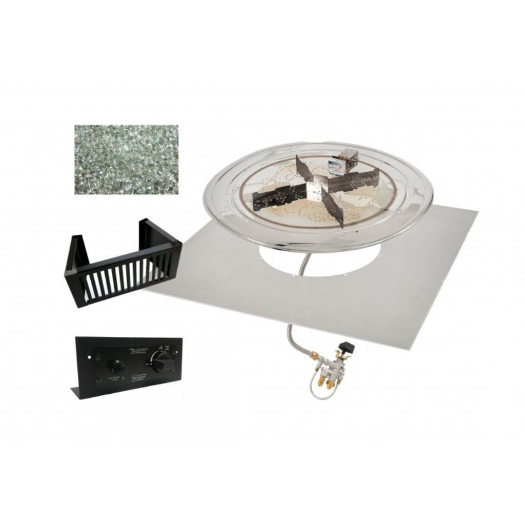 The Outdoor GreatRoom Company Crystal Fire Plus 36" Do-It-Yourself Square Gas Burner Kit - Block/Paver Application