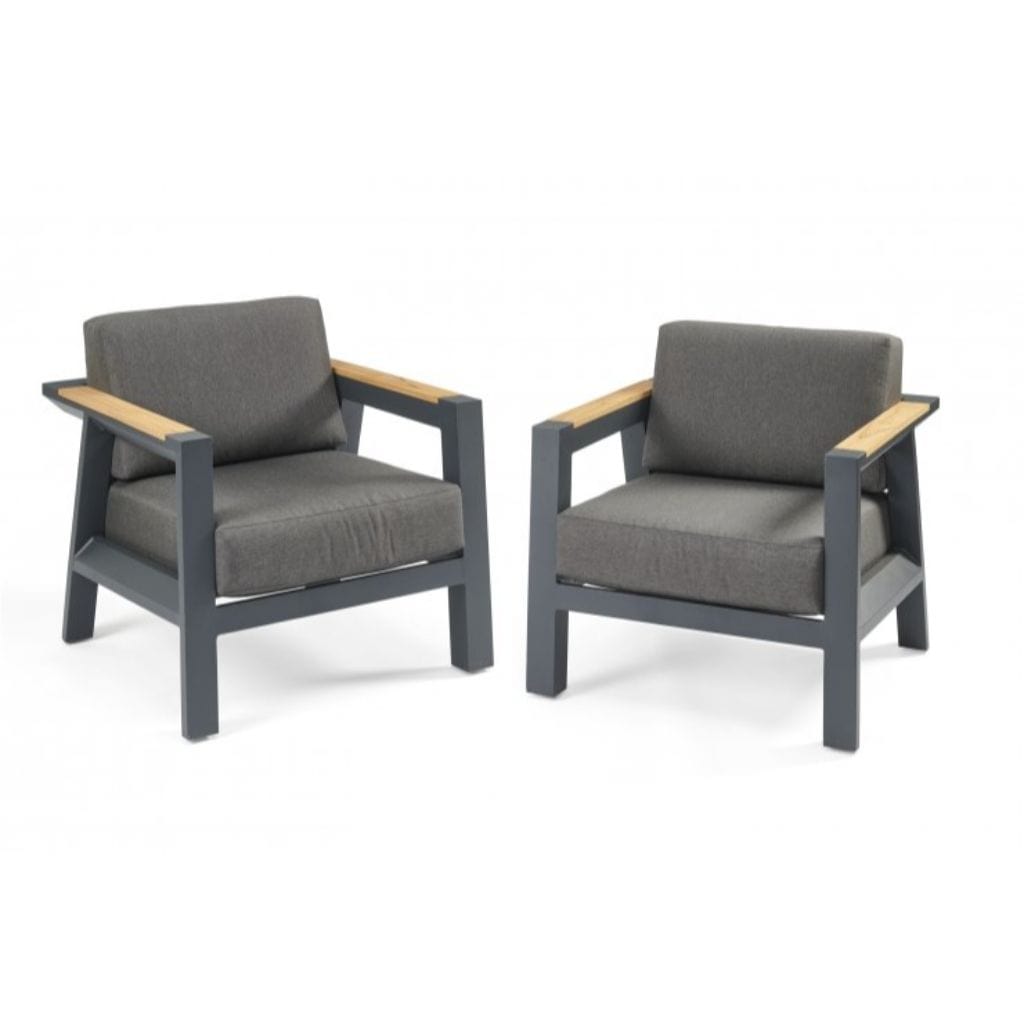 The Outdoor GreatRoom Company Darien Teak Chat Chairs