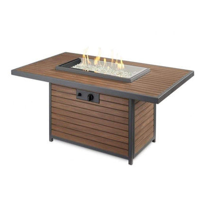 The Outdoor GreatRoom Company 50" Kenwood Rectangular Chat Height Gas Fire Pit Table