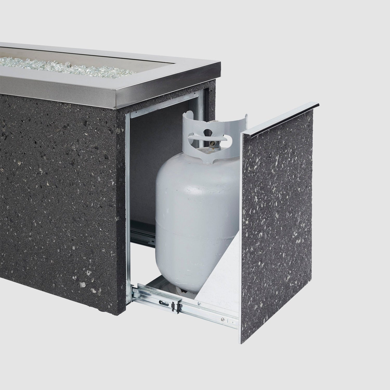 The Outdoor GreatRoom Company Key Largo 48" Stainless Steel Linear Gas Fire Pit Table