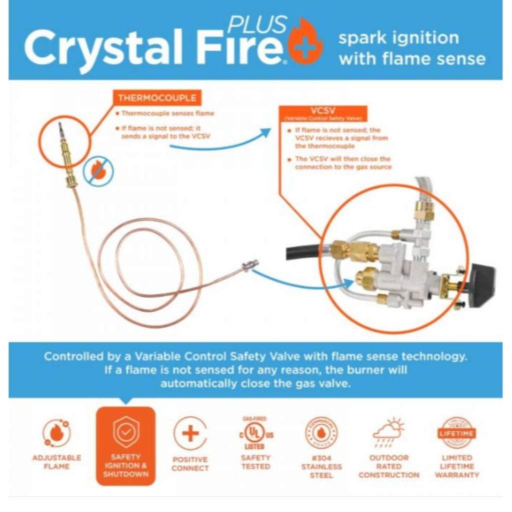 The Outdoor GreatRoom Company Linear Crystal Fire Gas Burner