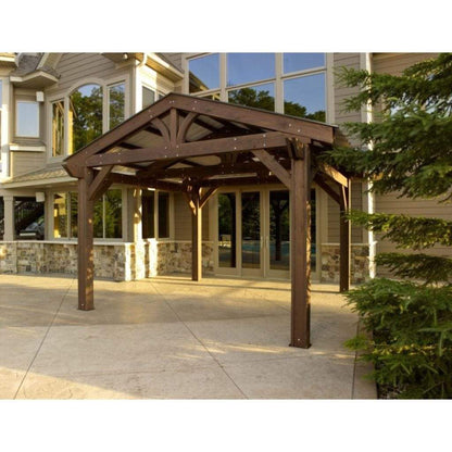 The Outdoor GreatRoom Company Mocha Lodge II Wood Pergola Kit