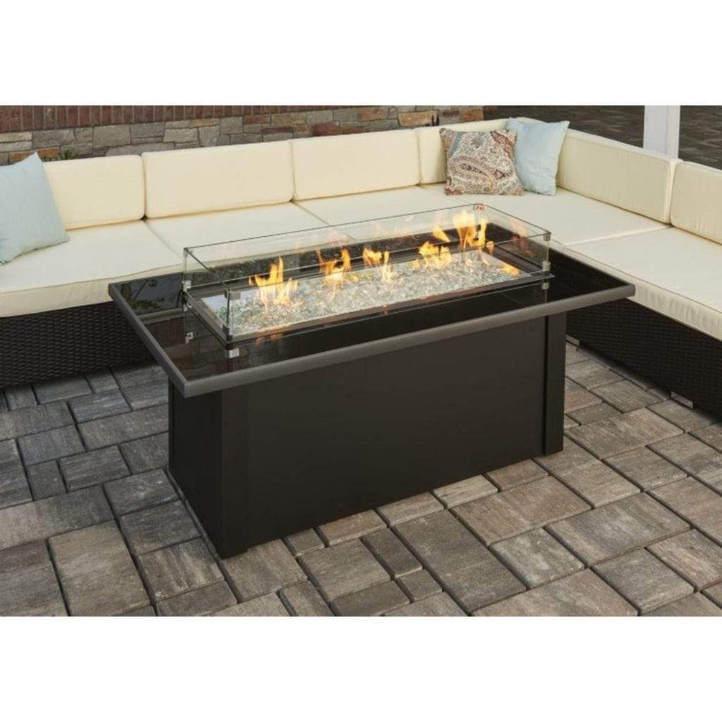 The Outdoor GreatRoom Company Monte Carlo 59" Linear Gas Fire Pit Table