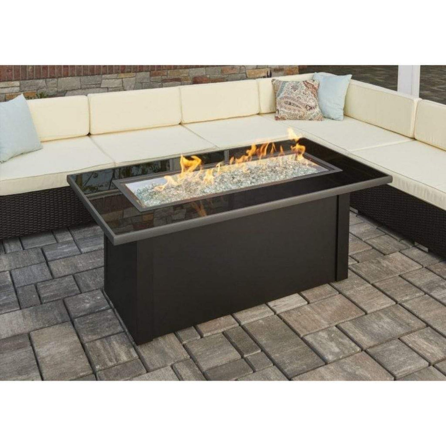 The Outdoor GreatRoom Company Monte Carlo 59" Linear Gas Fire Pit Table