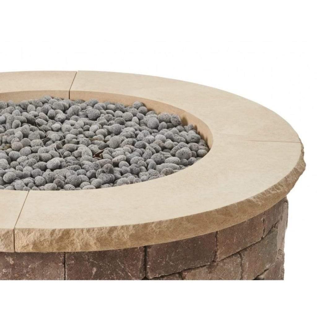 The Outdoor GreatRoom Company Round 4-Piece Concrete Top for Round Bronson Block Gas Fire Pit Kit