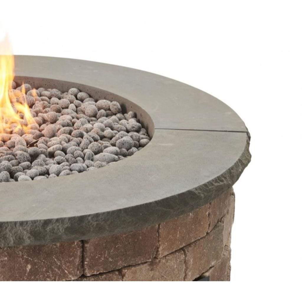 The Outdoor GreatRoom Company Round 4-Piece Concrete Top for Round Bronson Block Gas Fire Pit Kit