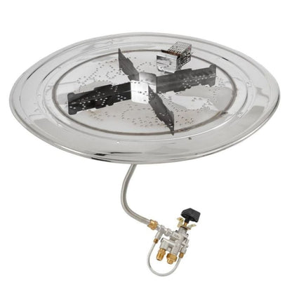 The Outdoor GreatRoom Company Round Stainless Steel Crystal Fire Gas Burner Insert