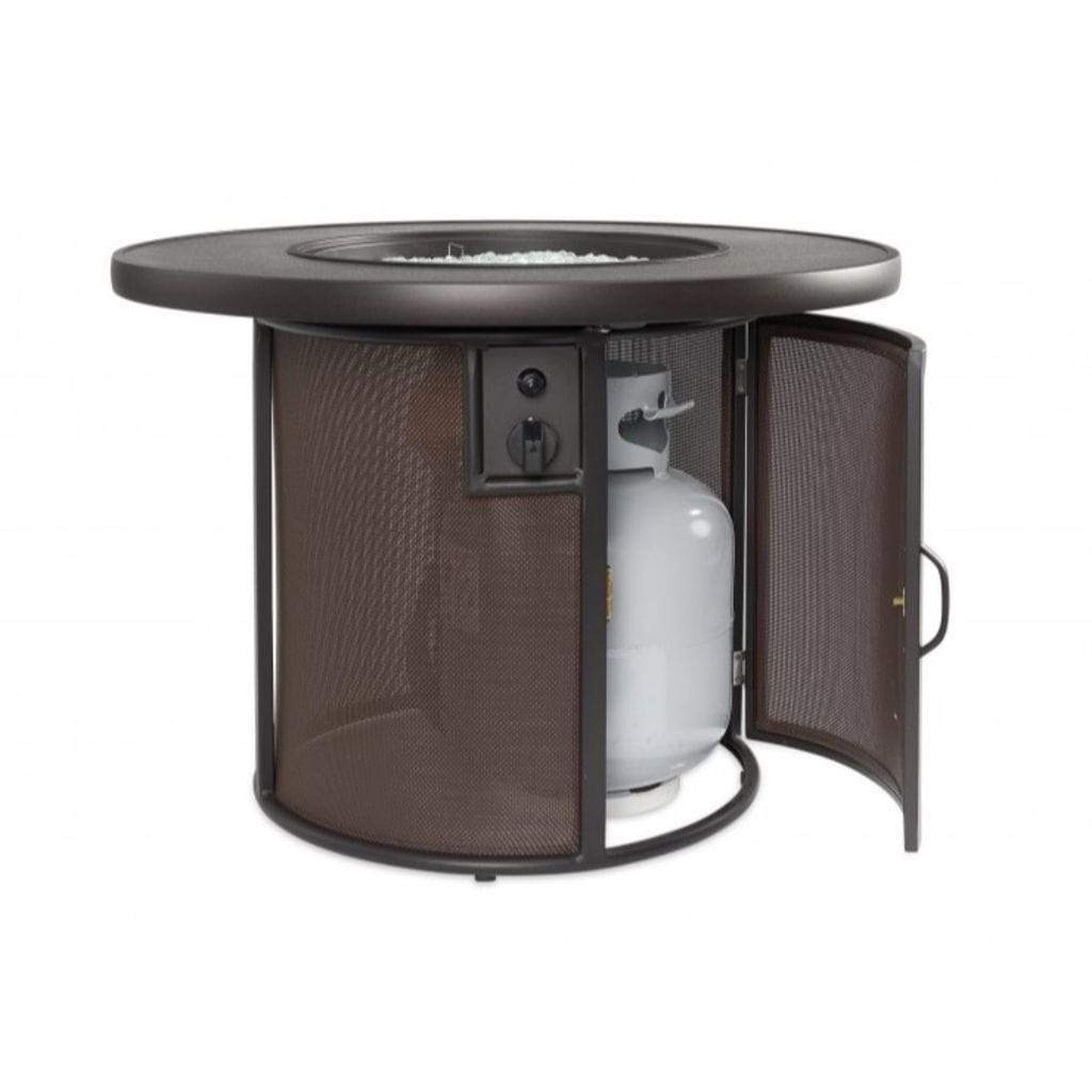 The Outdoor GreatRoom Company Stonefire 31" Brown Round Gas Fire Pit Table