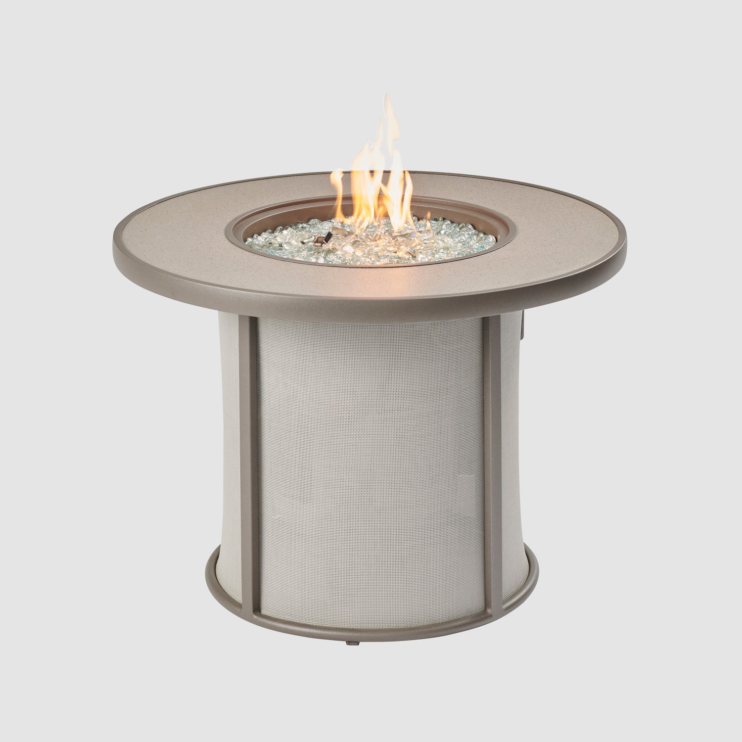 The Outdoor GreatRoom Company Stonefire 31" Grey Round Gas Fire Pit Table
