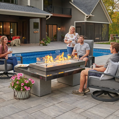 The Outdoor GreatRoom Company Uptown 64" Linear Gas Fire Pit Table