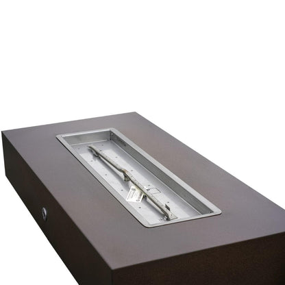 The Outdoor Plus 108" Coronado Powder Coated Steel Rectangle Fire Pit Table