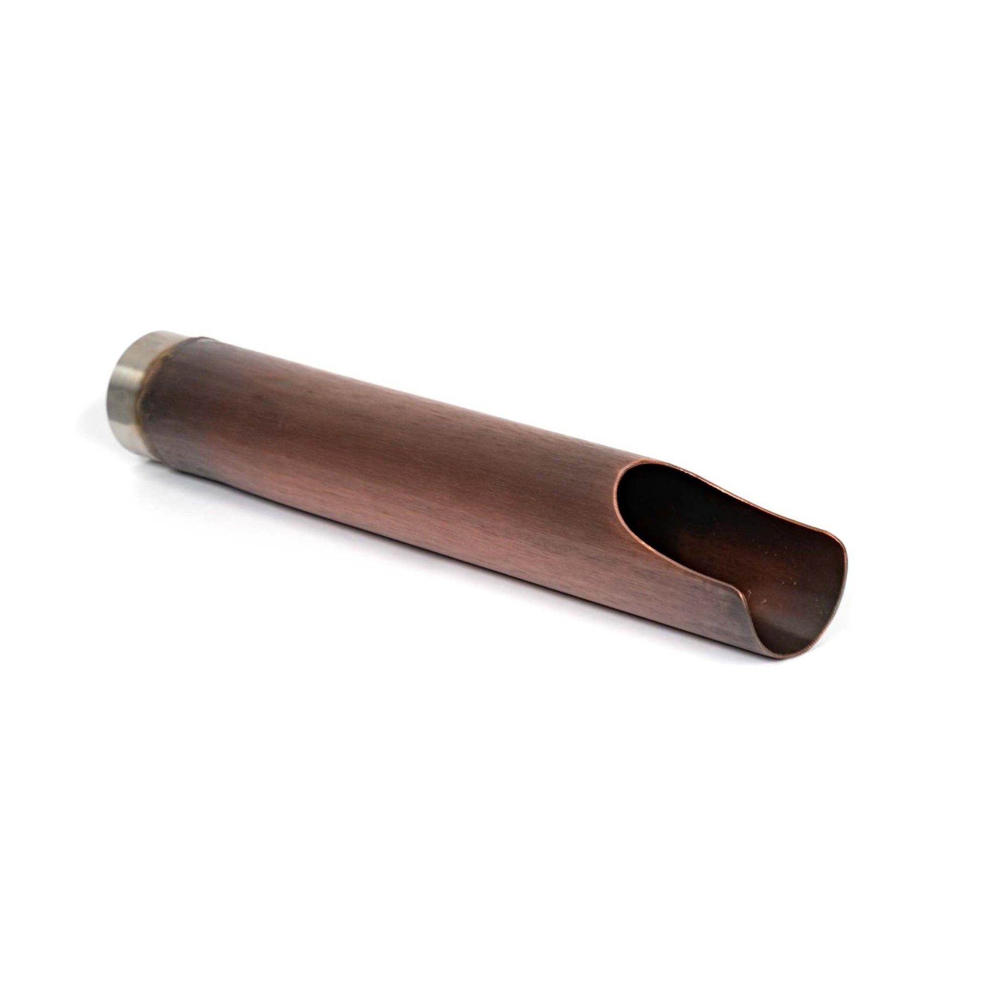The Outdoor Plus 12" Copper Cannon Mini Scupper with Threaded Back