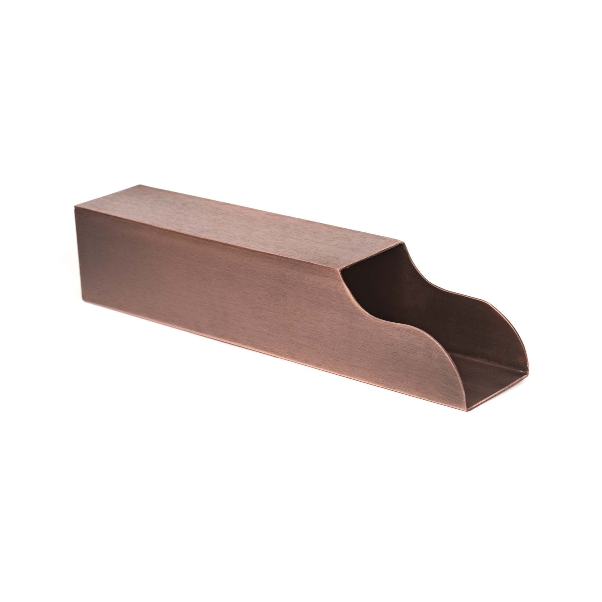 The Outdoor Plus 12" Copper Scalloped Mini Scupper with Open Back