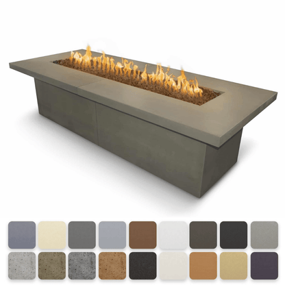 The Outdoor Plus 120" Newport GFRC Concrete Rectangle Liquid Propane Fire Table