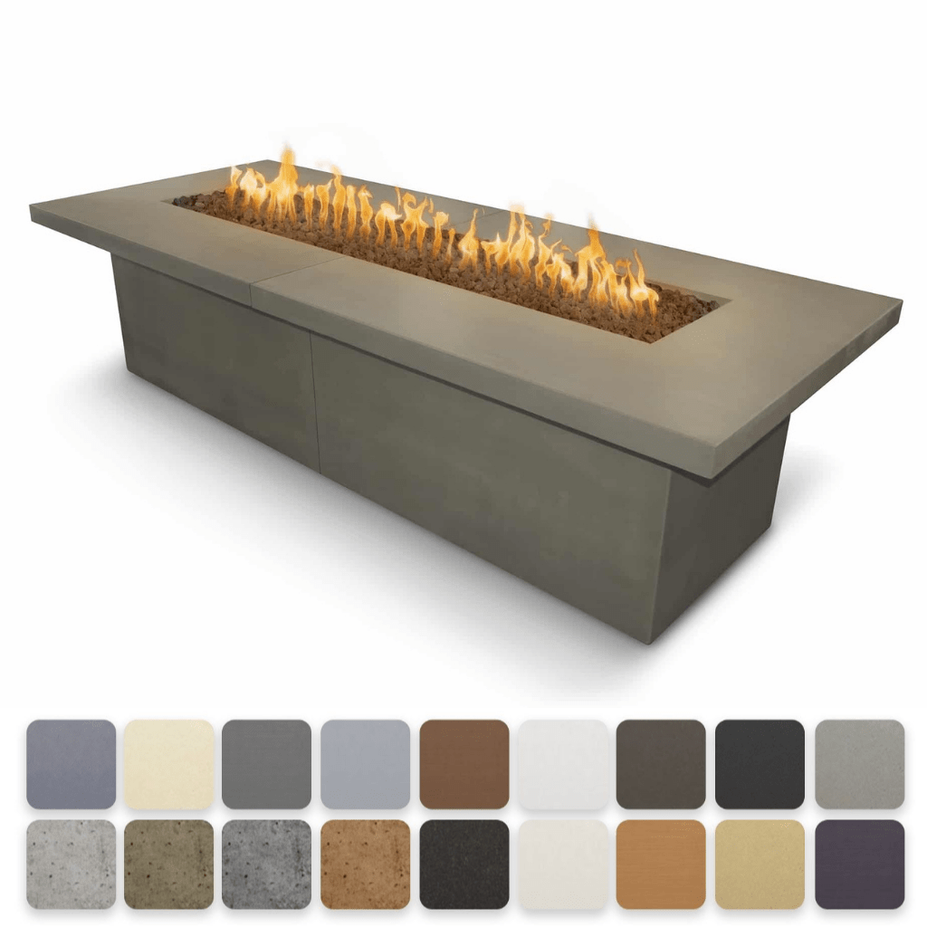 The Outdoor Plus 120" Newport GFRC Concrete Rectangle Natural Gas Fire Table