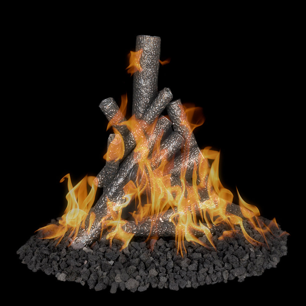 The Outdoor Plus 19" Stainless Steel Fire Pit Log Pile Ornament