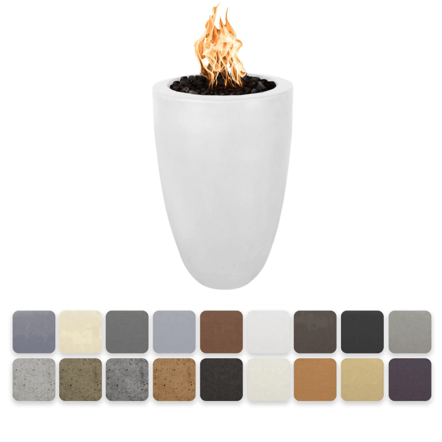 The Outdoor Plus 22" Castillo Pillar GFRC Concrete Round Liquid Propane Fire Pit With Access Door