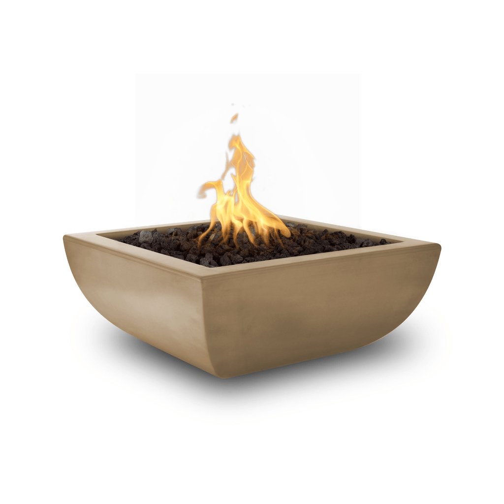 The Outdoor Plus 24" Avalon GFRC Concrete Square Fire Bowl