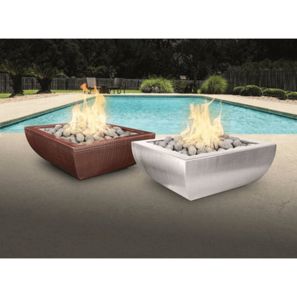 The Outdoor Plus 24" Avalon GFRC Concrete Square Fire Bowl