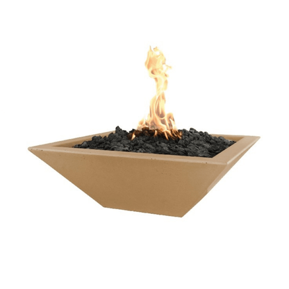 The Outdoor Plus 24" Maya GFRC Concrete Square Fire Bowl