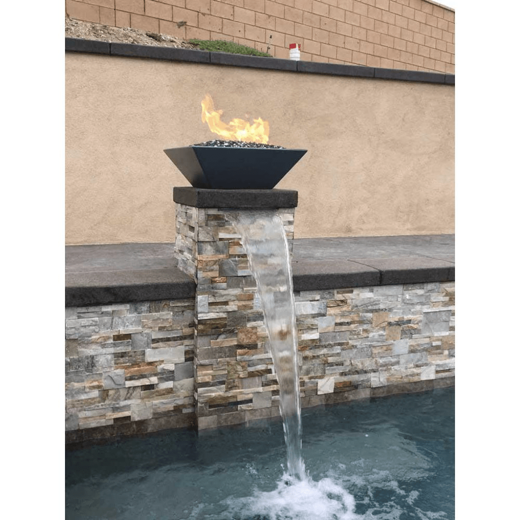 The Outdoor Plus 24" Maya GFRC Concrete Square Fire Bowl