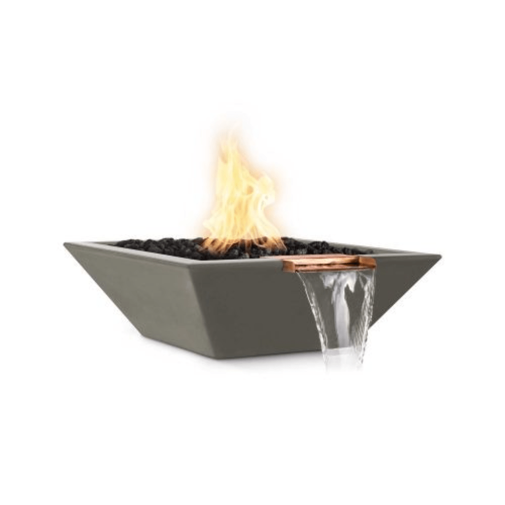 The Outdoor Plus 24" Maya GFRC Concrete Square Fire & Water Bowl